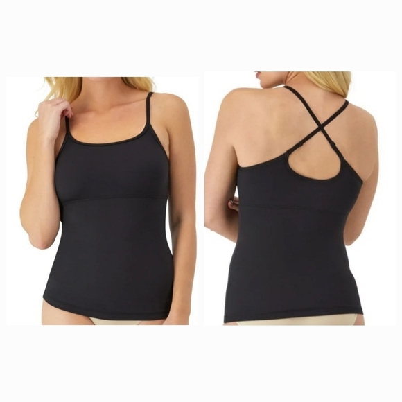 Maidenform Black Cover Your Bases SmoothTec Cami Shapewear Sz L NEW - Picture 1 of 16